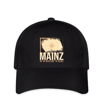 Mainz Koordinaten - Flexfit Cap - Schwarz - Vorne