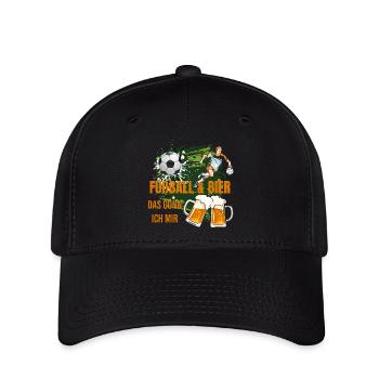 Fußball & Bier - Das gönn ich mir - Flexfit Cap - Schwarz - Vorne