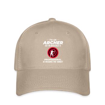 Bogenschießen Ziele Bogenschütze Bullseye Schießsport - Flexfit Cap - Khaki - Vorne
