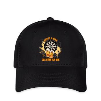 Dart & Bier - Das gönn ich mir - Flexfit Cap - Schwarz - Vorne