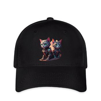 Chats cyborgs - Casquette Flexfit - noir - Devant