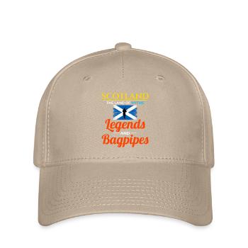 Instrument de joueur de cornemuse Drapeau écossais de l’Écosse - Casquette Flexfit - kaki - Devant