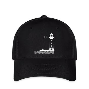 Leuchtturm 2 weiß - Flexfit Cap - Schwarz - Vorne