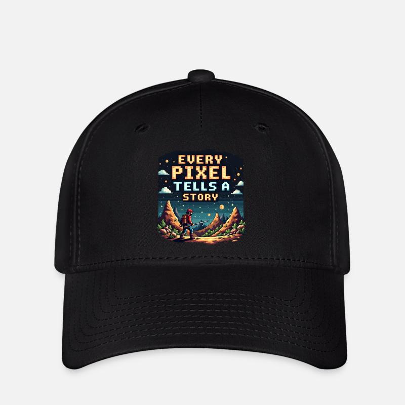 Every Pixel Tells a Story - Retro Gaming - Flexfit Cap - Schwarz