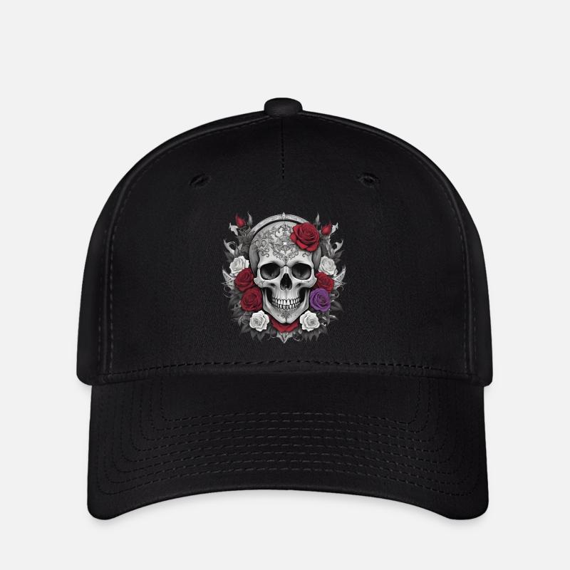 Crâne gothique - Casquette Flexfit - noir