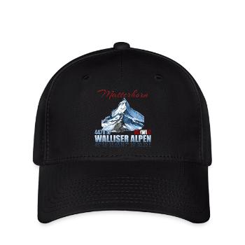 Matterhorn Koordinaten - Flexfit Cap - Schwarz - Vorne