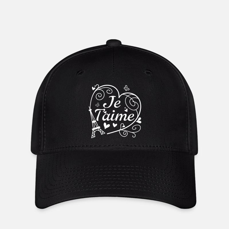 Je t'aime - Casquette Flexfit - noir