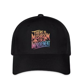 Pilz Pilze Funghi Champignon - Flexfit Cap - Schwarz - Vorne