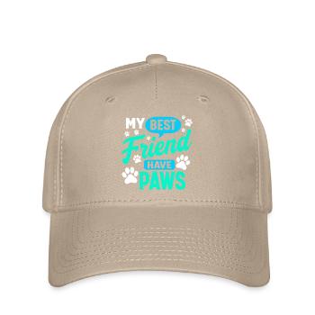my best friend has paws - Flexfit Cap - khaki - Front