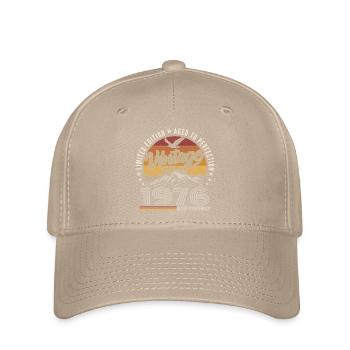 1976 Geschenk 49. Jubiläum 1976 Jahrgang 1976 - Flexfit Cap - Khaki - Vorne