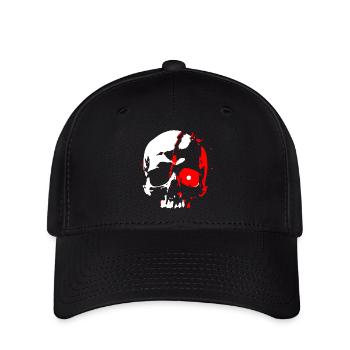 Cyborg Totenschädel mit rotem Auge - Flexfit Cap - Schwarz - Vorne