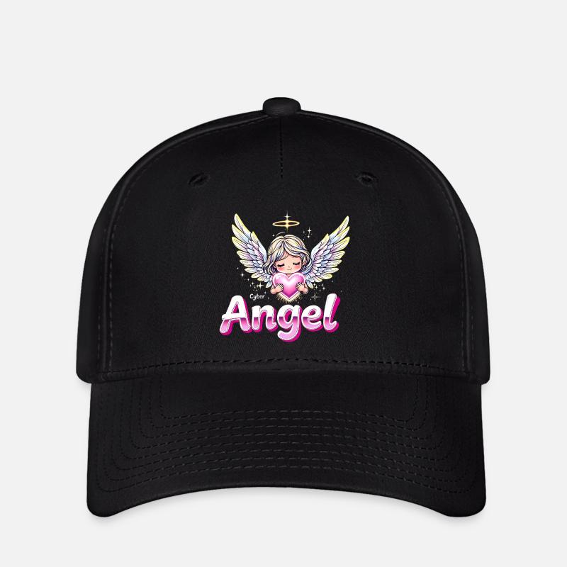 Y2K Retro – Cyber Angel - Flexfit Cap - Schwarz