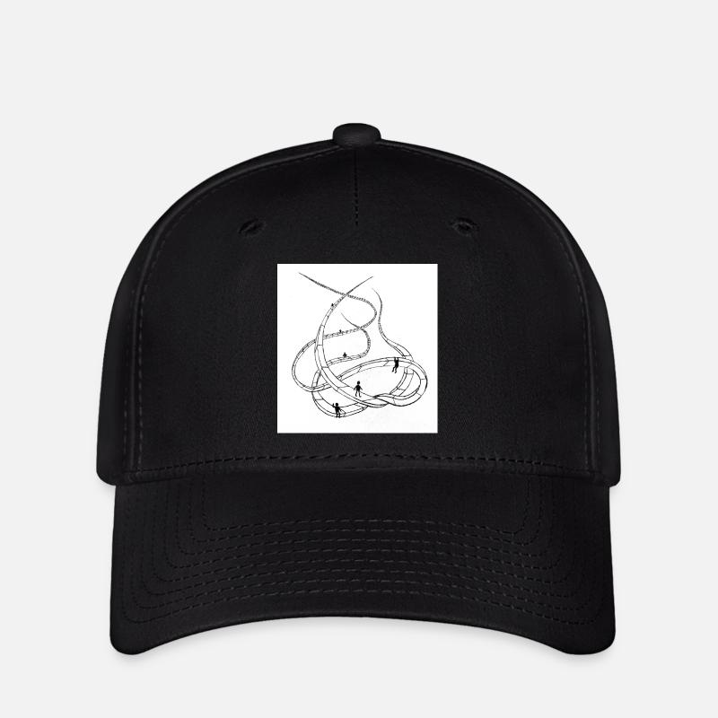 Multi-layered looping paths - Flexfit Cap - black