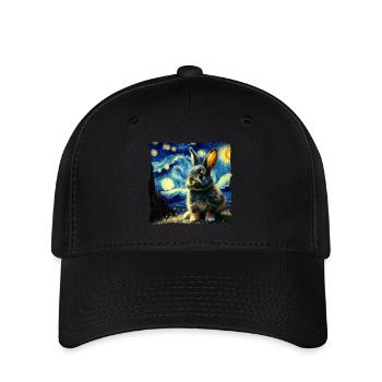 Lapin style ciel étoilé - Casquette Flexfit - noir - Devant