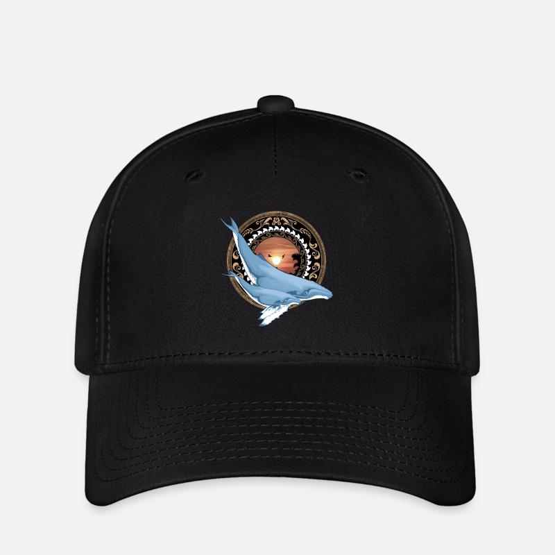 Baleine à bosse hawaïenne - Casquette Flexfit - noir