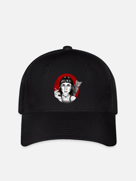 Chat laser - Casquette Flexfit - noir