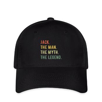 John Jack First Name Short Form Man Myth Legend - Flexfit Cap - black - Front