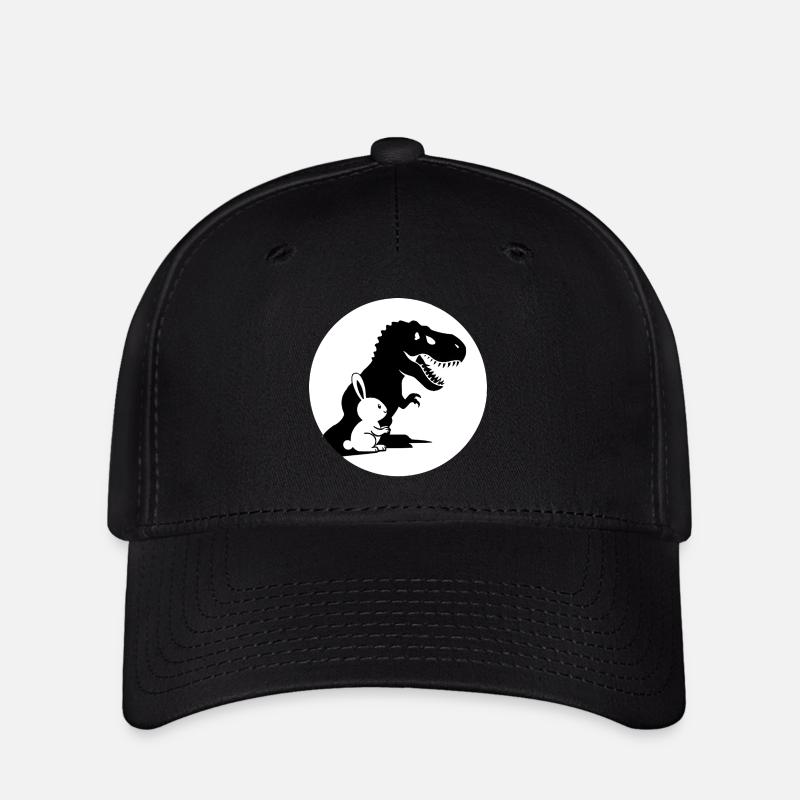 Klein aber oho! starker Hase T-Rex Schatten - Flexfit Cap - Schwarz