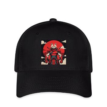 Samurai Cat Warrior - Flexfit Cap - black - Front