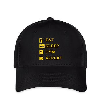 Eat Gym Repeat - Casquette Flexfit - noir - Devant