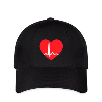 EKG-LEITUNG HERZ - Flexfit Cap - Schwarz - Vorne