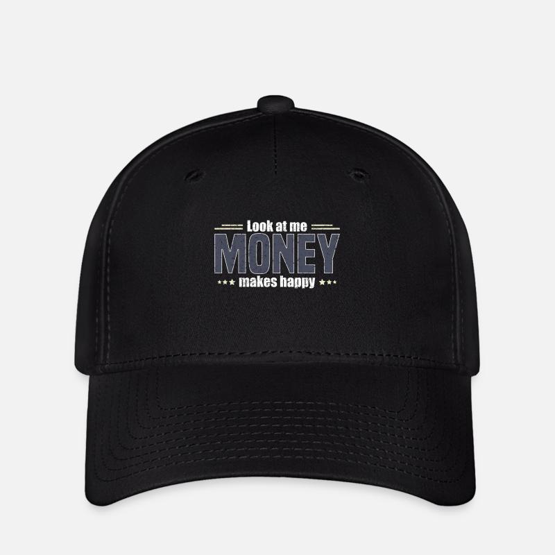 Schau mich an. Geld macht glücklich. - Flexfit Cap - Schwarz