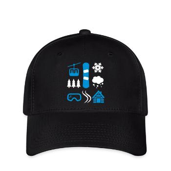 snowboard - Flexfit Cap - Schwarz - Vorne