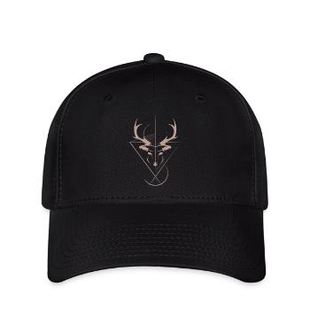 Hirsch Elch Symbol Logo icon Grafik Tiere Geweih - Flexfit Cap - Schwarz - Vorne