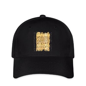 Ausgerissener Papyri mit Hieroglyphen - Flexfit Cap - Schwarz - Vorne