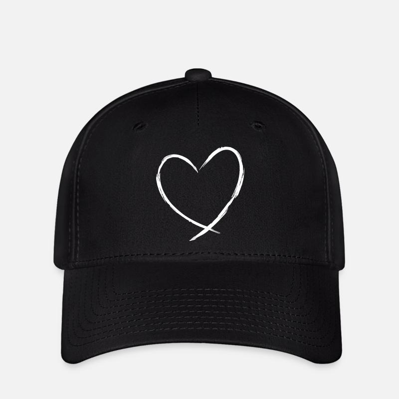 Herz Symbol Liebe Geschenk Freundschaft romantisch - Flexfit Cap - Schwarz