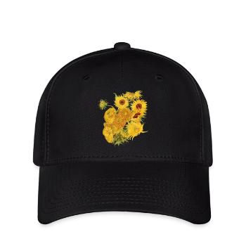 Vincent van Gogh Chemise d'histoire de l'art des tournesols - Casquette Flexfit - noir - Devant