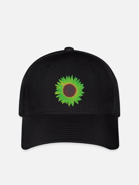 sonnenblume grün - Flexfit Cap - Schwarz