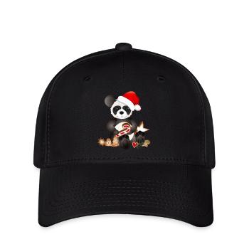 sugar-sweet little panda for Christmas - Flexfit Cap - black - Front