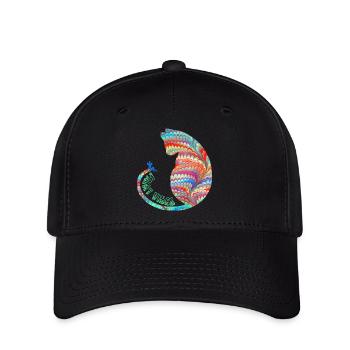 katze mit fee e 72 - Flexfit Cap - Schwarz - Vorne