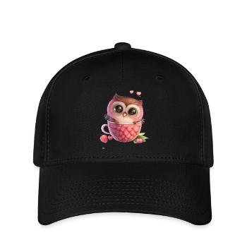 Mug Chouette Fraise - Casquette Flexfit - noir - Devant