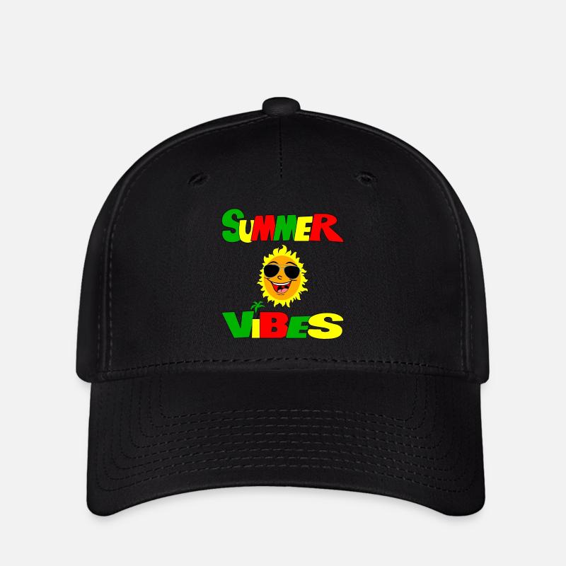 summer vibes unique design - Flexfit Cap - black