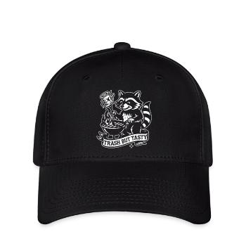 Trash But Tasty – Lustiges Waschbär Shirt - Flexfit Cap - Schwarz - Vorne