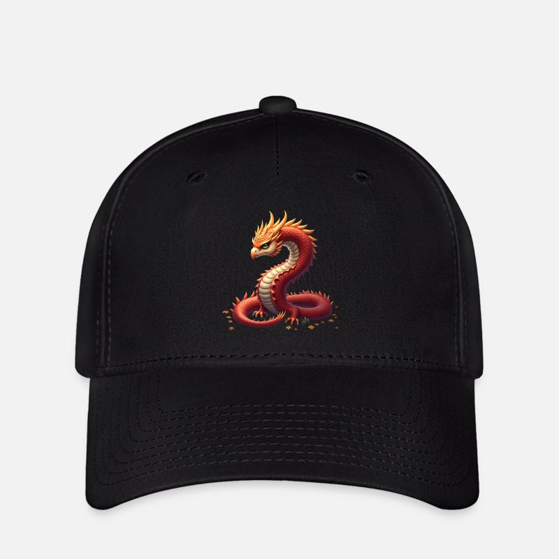 Den gyldne slangedrage. - Flexfit Cap - sort