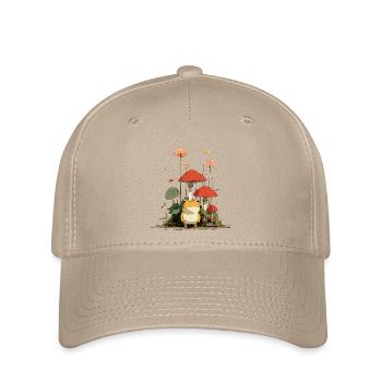 Frog in front of red mushrooms in the forest - Flexfit Cap - khaki - Front