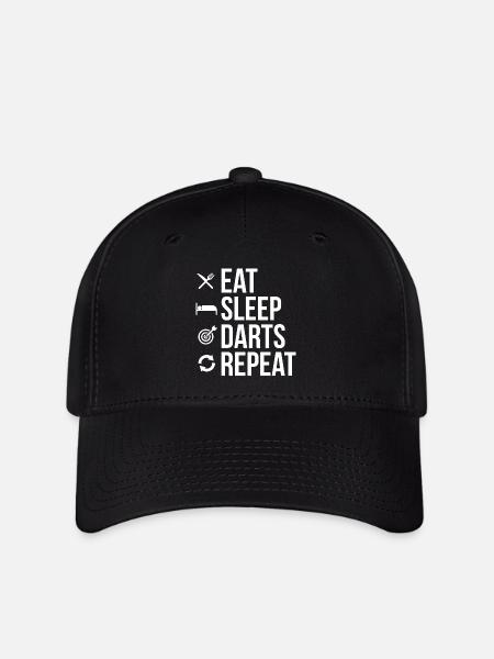 Eat Sleep Darts Repeat - Casquette Flexfit - noir