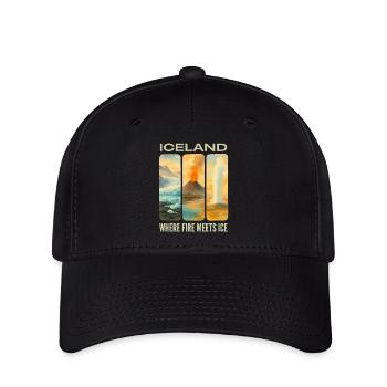Islandia: Gdzie Ogień Spotyka Lód - Flexfit Cap - black - Front