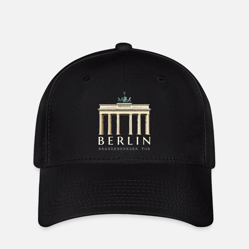 Berlin, dessin à la main de la porte de Brandebourg - Casquette Flexfit - noir