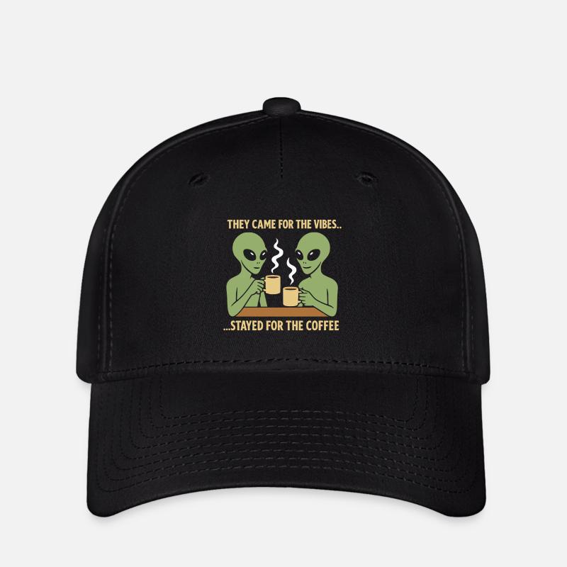 Alien-Kaffeeliebhaber - Flexfit Cap - Schwarz