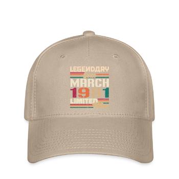 Mars 1981 Vintage Born Vintage Anniversaire - Casquette Flexfit - kaki - Devant