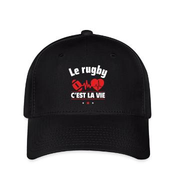 Le rugby c est la vie,Rugby,Rugbywoman,Rugbyman - Casquette Flexfit - noir - Devant