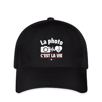 La photo, c'est la vie, cadeau photographe - Casquette Flexfit - noir - Devant