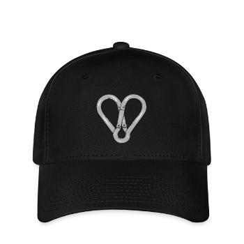 Karabinerhakenherz Snap hook heart - Flexfit Cap - Schwarz - Vorne