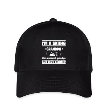 Cooler Skifahrer-Opa - Flexfit Cap - Schwarz - Vorne