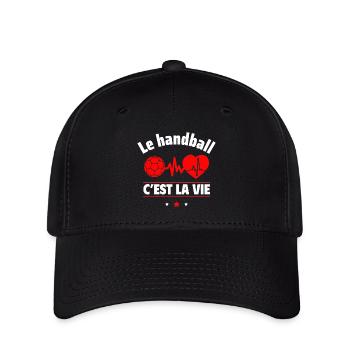 le handball est la vie,Handball,Handballeur,Sport - Casquette Flexfit - noir - Devant