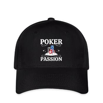 Poker Passion Kartenspiele - Flexfit Cap - Schwarz - Vorne
